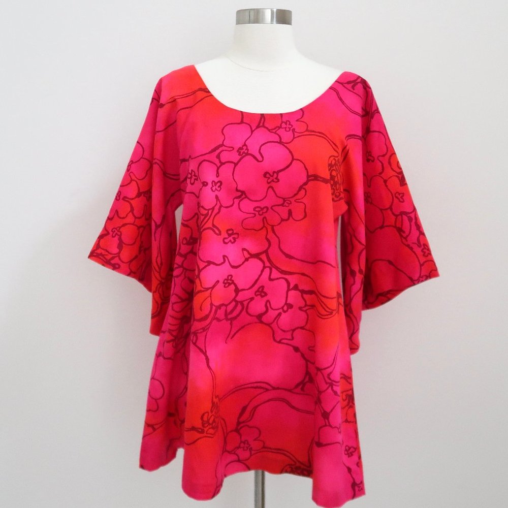 vtg 70s HAWAII Flared mini dress floral print